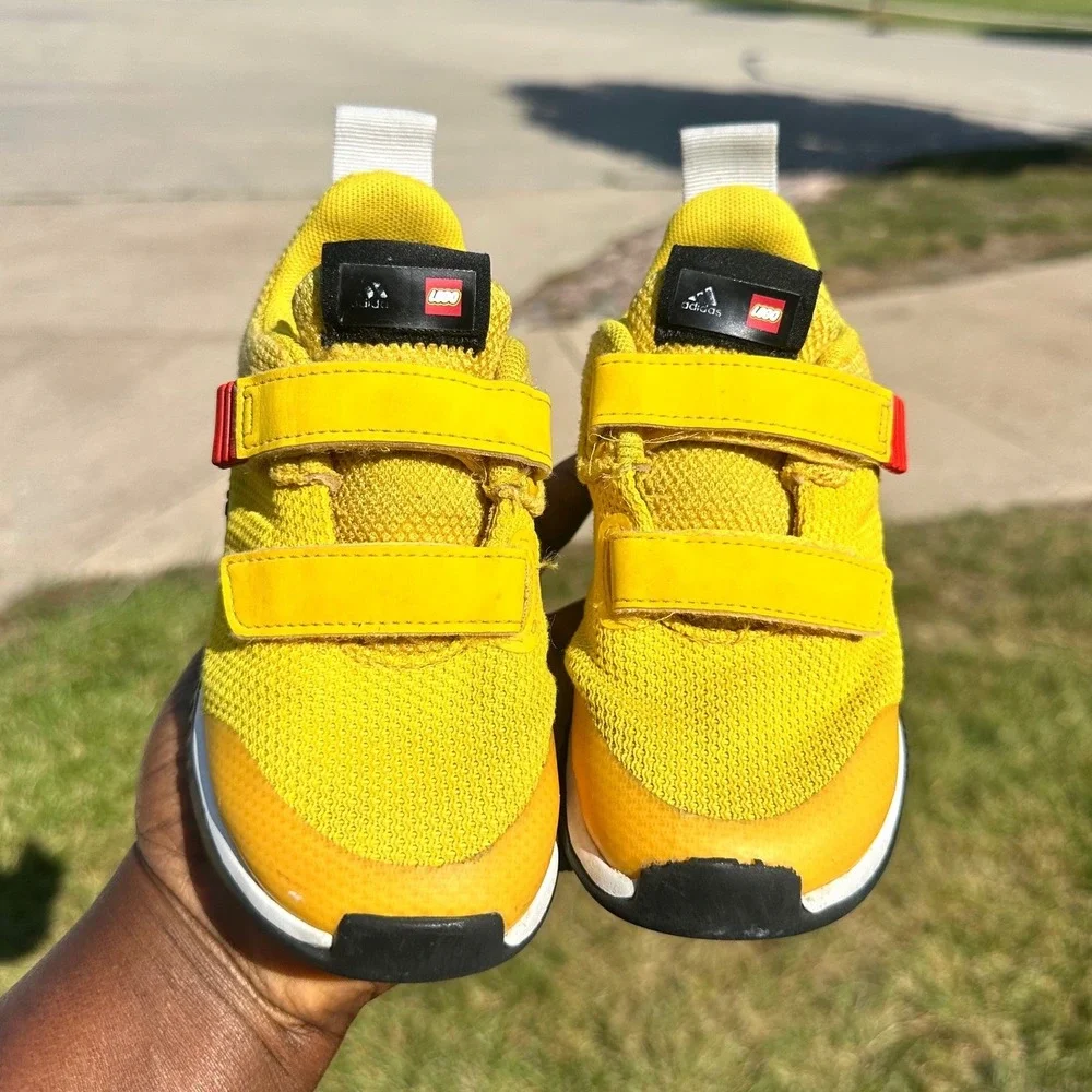 Adidas x LEGO Sport Toddler Boy Shoes Size 10 Yellow Black Sneakers